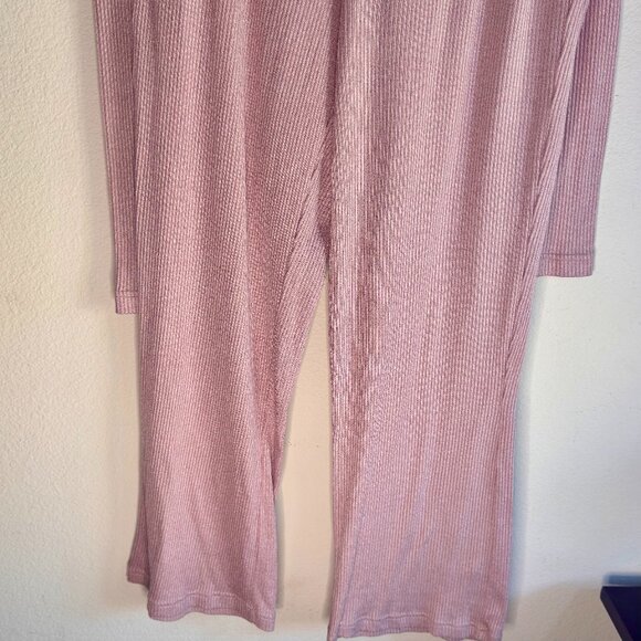 Pink Ribbed Lounge Wear Set Large XL - Picture 7 of 8